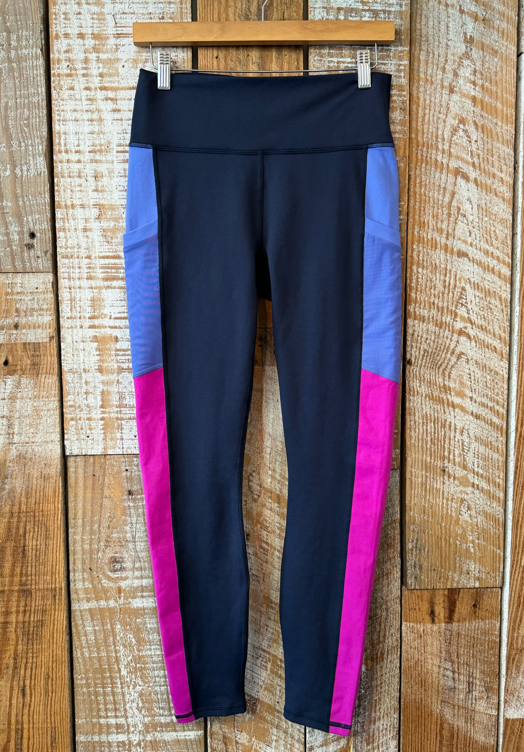 Fabletics Navy Powerhold Leggings, Size Medium