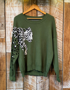 Leopard Sweater, Size XL