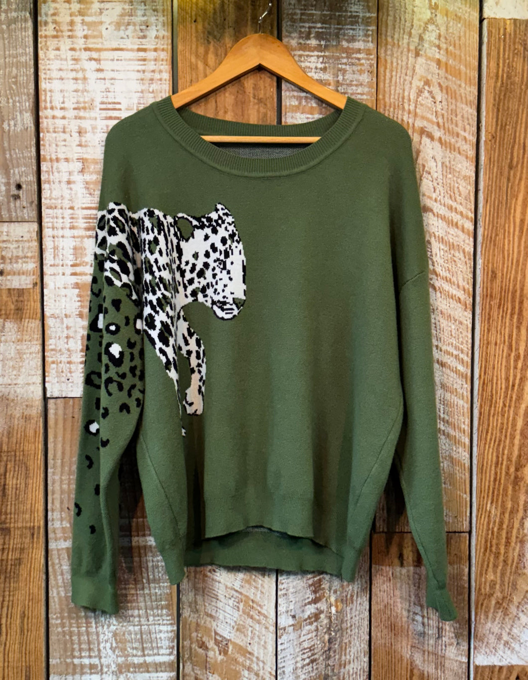 Leopard Sweater, Size XL