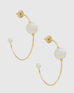 Zenzii Double Pearl Hoop Earring