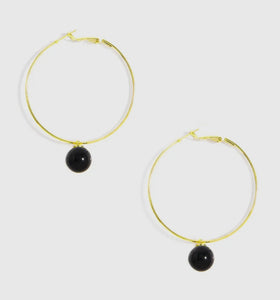 Zenzii Pearl Drop Hoop Earrings