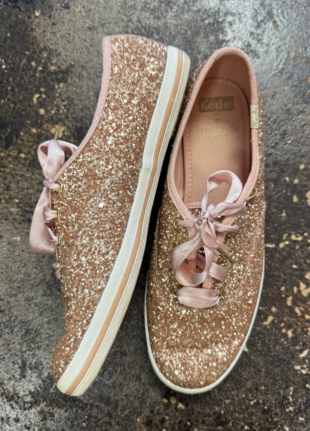 Kate Spade Glitter Keds, Size 7.5