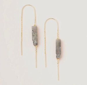 Semi Precious Stone Threader Earrings