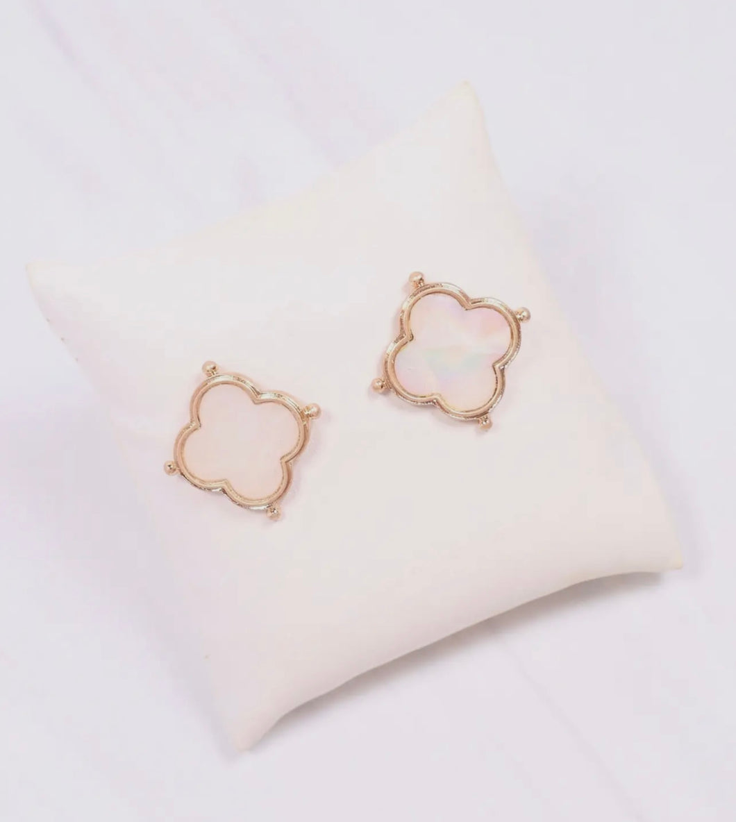 Mother Of Pearl Clover Earrings