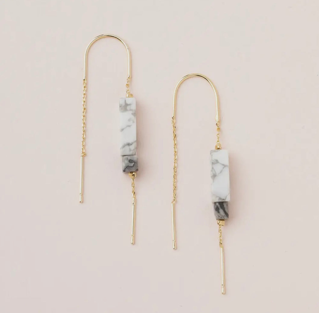 Semi Precious Stone Threader Earrings