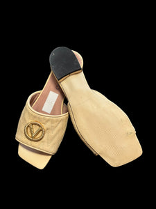 Mario Valentino Afrodite Quilted Logo Sandals, Size 8