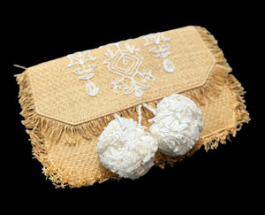 NWT Deux Lux Raffia Clutch