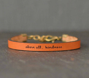 Leather Inspirational Bracelets, Handmade in The USA