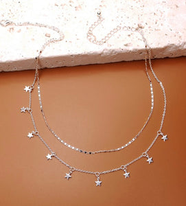 Double Layer Star Drop Necklace