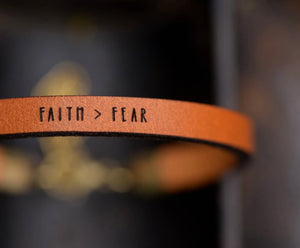 Leather Inspirational Bracelets, Handmade in The USA