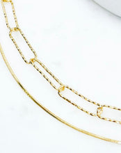 Load image into Gallery viewer, Diamond Cut &amp; Snake Chain Layered Necklace
