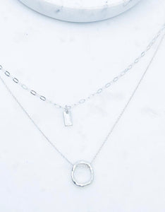 Layered Ring Pendant Necklace