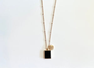 Black & Gold Pendant Necklace