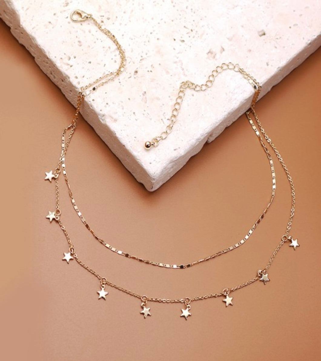 Double Layer Star Drop Necklace